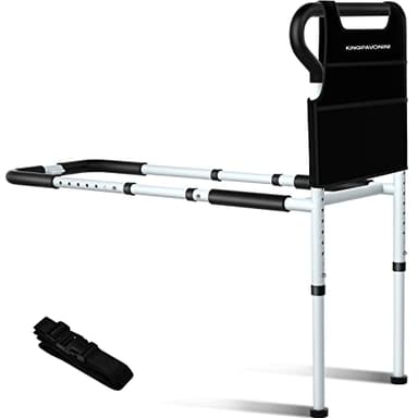 KingPavonini Bed Rails for Elderly Adults Safety - Adjustable Bed Cane with Non-Slip Ergonomic Handle and Storage Pocket, Stable Bed Assist Rails for Seniors Hold up to 300 Lbs, Tool-Free Assembly - Image 1
