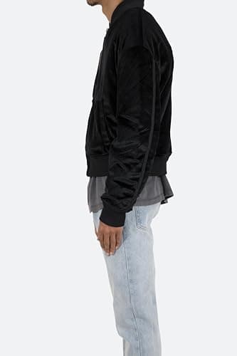 mnml Men's Velour Bomber Jacket, Black - Image 3