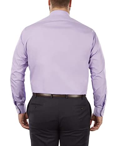 Van Heusen Men's Fit Dress Shirt Poplin Solid (Big and Tall), Lavender, 20" Neck 34"-35" Sleeve - Image 2