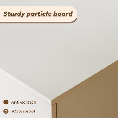 SUPERJARE TV Stand for 55 Inch TV, Entertainment Center with Adjustable Shelf, 2 Cabinets, TV Console Table, Media Console, Solid Wood Feet, Cord Holes, for Living Room, Bedroom, White - Image 8