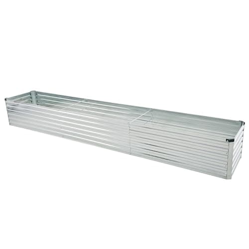 Foxlang 12x2x1.5ft Galvanized Raised Garden Bed,Outdoor Planter Box Metal Patio Kit Planting Bed for Vegetables Flowers Herb,Silver - Image 1