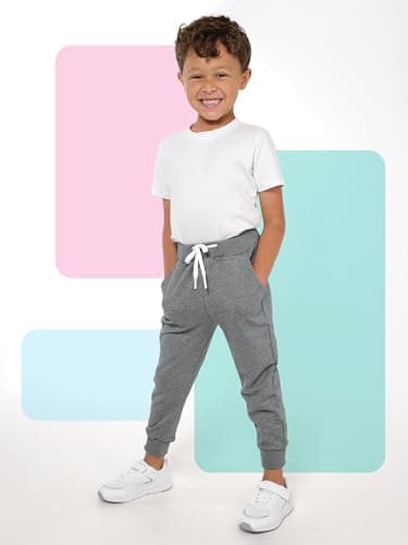 Resinta 3 Pack Toddler Boy Sweatpants Cotton Boys Athletic Joggers Pants Kids Sweats Pants with Pocket Workout Clothes - Image 5