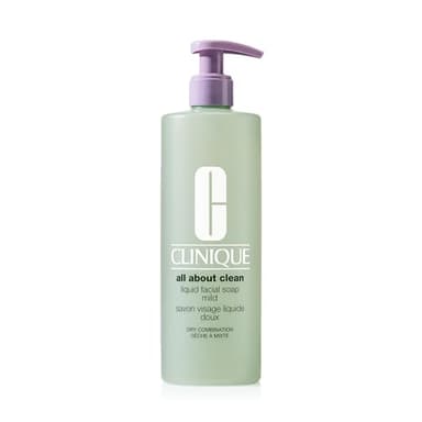 Clinique 3-Step All About Clean Liquid Gentle Facial Cleanser Soap | Face Wash For Dry Combination Skin | Type 2, 13.5 Fl Oz - Image 1