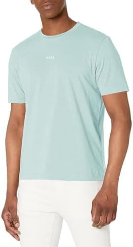 BOSS Mens Small Chest Logo Regular Fit Cotton T-Shirt - Image 2