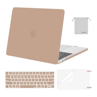 MOSISO Compatible with MacBook Pro 13 inch Case M2 2025, 2024, 2023, 2022-2016 A2338 M1 A2251 A2289 A2159 A1989 A1708 A1706, Plastic Hard Shell&Keyboard Cover&Screen Film&Storage Bag, Bronze Brown - Image 1