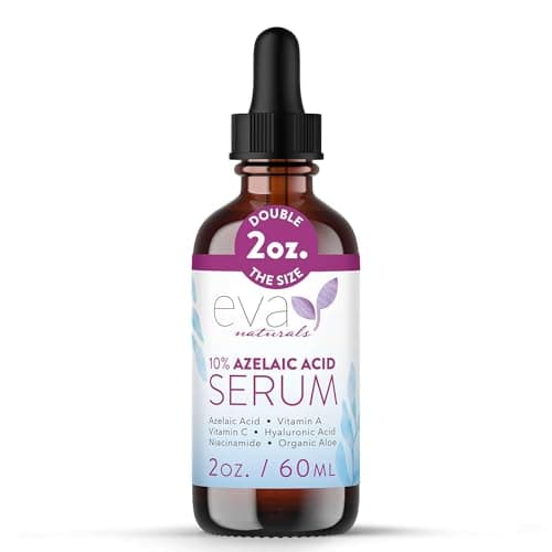 Eva Naturals Azelaic Acid Serum for Face – Niacinamide, Hyaluronic Acid, Vitamins A+C+E – Redness Relief, Dark Spots, Uneven Skin Tone, Texture, Pores, Topical Booster for Clearer, Smoother Skin, 2oz - Image 1