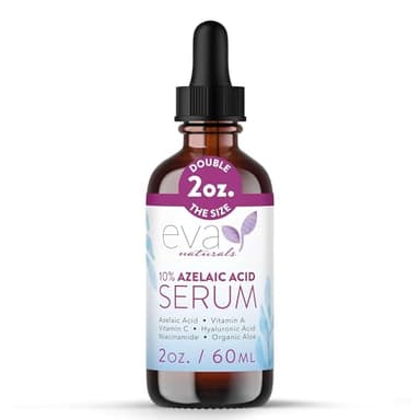 Eva Naturals Azelaic Acid Serum for Face – Niacinamide, Hyaluronic Acid, Vitamins A+C+E – Redness Relief, Dark Spots, Uneven Skin Tone, Texture, Pores, Topical Booster for Clearer, Smoother Skin, 2oz - Image 1