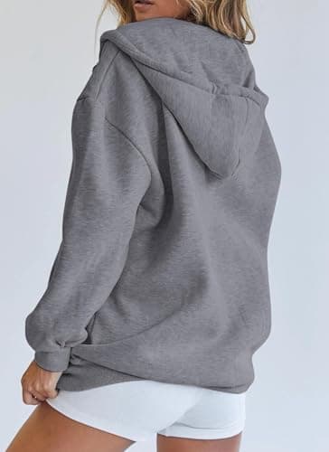 PRETTYGARDEN Women's 2025 Zip Up Y2K Hoodies Casual Long Sleeve Sweatshirts Spring Track Jackets with Pockets (Dark Grey,XX-Large) - Image 5