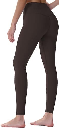 Sunzel Workout Leggings for Women, Squat Proof High Waisted Yoga Pants 4 Way Stretch, Buttery Soft, 28" Inseam Seal Brown, Large - Image 2