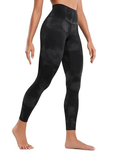 CRZ YOGA Butterluxe High Waisted Lounge Legging 25" - Buttery Soft Workout Yoga Pants for Women Black Tie Dye Flowers XX-Small - Image 1