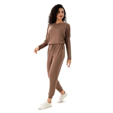 R TINRNJ Women's 2 Piece Outfits Sweatsuit Fall Crewneck Sweatshirts Wide Leg Pants Lounge Matching Sweat Sets Tracksuit - Image 6