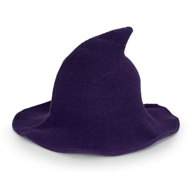 Edoneery Halloween Witch Hat for Women Wide Brim Foldable Pointed Cap for Halloween Party Costume Accessory - Image 1