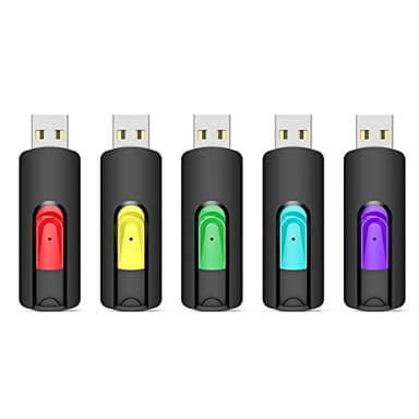 Aiibe 128GB Flash Drive 5 Pack 128GB USB Flash Drives Thumb Drive 128 GB USB Drive USB 2.0 Memory Sticks Jump Drives 128G (5 Pack, Red Green Cyan Yellow Purple) - Image 1