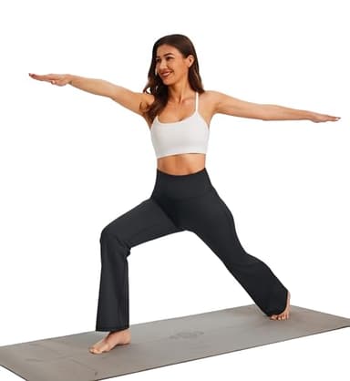 AFITNE Yoga Pants for Women Bootcut Pants with Pockets High Waisted Workout Bootleg Yoga Pants Tall Long Athletic Gym Pants Black - XL - Image 6