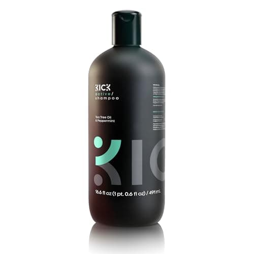 Kick Mens Shampoo - Peppermint & Tea Tree for Oil Control - Sulfate-Free, Refreshing Formula - Anti-Dandruff and Scalp Soothing - Shampoo for Oily Hair - Cruelty-Free - 16.6oz - Image 1