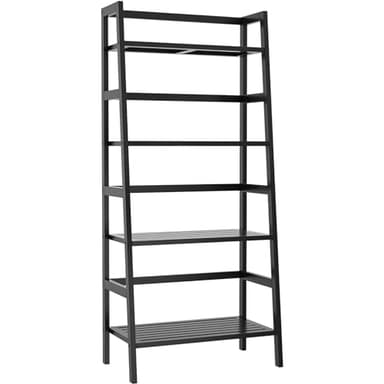 Homykic Bamboo Bookshelf 4-Tier Ladder Shelf, 49.2” Freestanding Open Bookcase Book Shelf Bathroom Storage Shelf Unit Plant Stand for Small Space, Living Room, Bedroom, Home Office, Black - Image 8