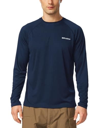 baleaf Men's Rash Guard Shirts Fishing Long Sleeve UV Sun Protection SPF T-Shirts UPF 50+ Lightweight Beach Dark Blue Size L - Image 6