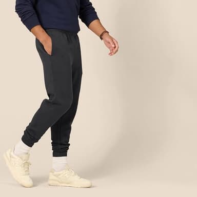 Amazon Essentials Men's Relaxed Joggers Sweatpants, Fleece, Comfortable Fit, Washed Black, X-Large - Image 2