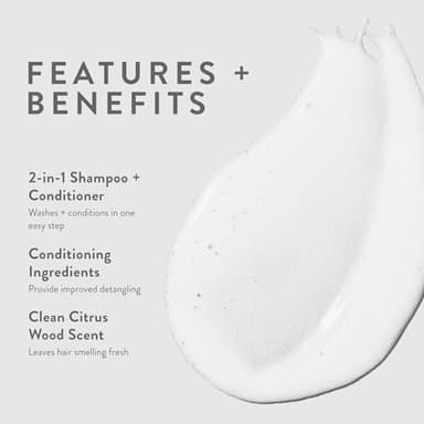 MITCH by Paul Mitchell Double Hitter 2-in-1 Shampoo and Conditioner for Men, For All Hair Types, 33.8 fl. oz. - Image 2