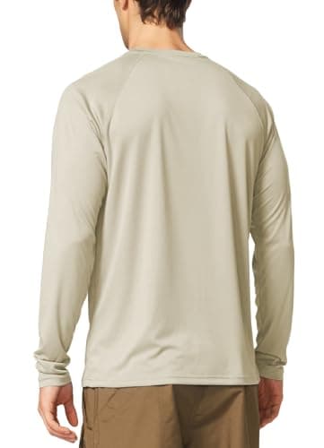 baleaf Men's Sun Protection Shirts UV SPF T-Shirts UPF 50+ Long Sleeve Rash Guard Fishing Running Quick Dry Oatmeal Size S - Image 2