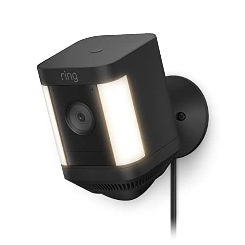 Ring Spotlight Cam Plus, Plug-In | Home or business security with HD video, Two-Way Talk, Color Night Vision, and Security Siren (2022 release) -Black - Image 1