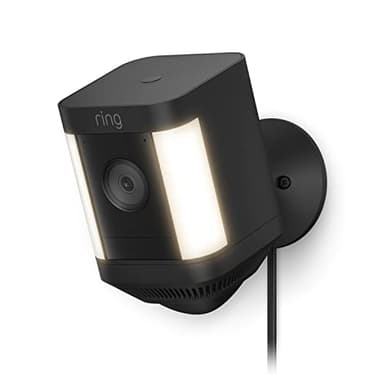 Ring Spotlight Cam Plus, Plug-In | Home or business security with HD video, Two-Way Talk, Color Night Vision, and Security Siren (2022 release) -Black - Image 1