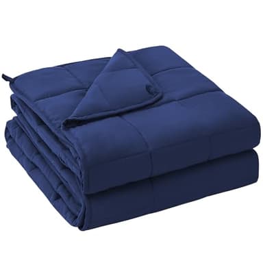 yescool Weighted Blanket for Adults (20 lbs, 60” x 80”, Blue) Cooling Heavy Blanket for Sleeping Perfect for 190-210 lbs, Queen Size Breathable Blanket with Premium Glass Bead, Machine Washable - Image 1