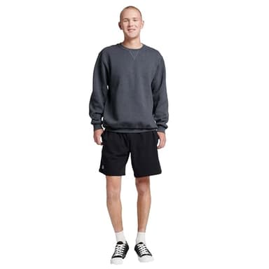 Russell Athletic Men's Dri-Power Crewneck Fleece Sweater, Black Heather, X-Large - Image 5