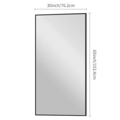 BONEWEI Bathroom Mirror,30x60 inch Large Wall Mirror for Bathroom Wall Mounted Black Rectangle Corner Mirrors,Black Bathroom Mirror for Living Room,Farmhouse,Bedroom Entryway,Horizontal/Vertical - Image 7