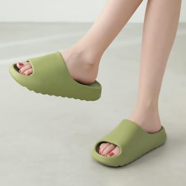 Cloud Slides for Women and Men, Platform Slides Slippers, Non-Slip Quick Drying Soft Lightweight Shower Shoes, Thick Sole Open Toe Slides Sandals for Indoor & Outdoor - Image 4