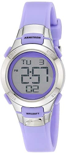 Armitron Sport Women's 45/7012PRSV Purple and Silver-Tone Digital Watch - Image 1