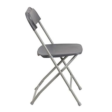 Flash Furniture Hercules Series Plastic Folding Chairs for Parties and Weddings, Stackable Commercial Event Seats, Set of 10, Gray - Image 4