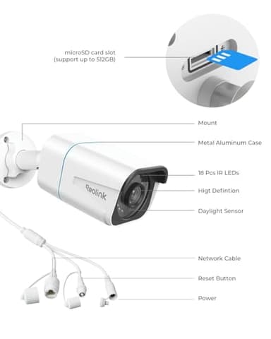 REOLINK 4K/8MP Wired Security PoE IP Camera, Human/Vehicle/Pet Detection, Time-Lapse, 100ft IR Night Vision, Work with Smart Home, Up to 512GB microSD Card, Outdoor/Indoor Surveillance, RLC-810A - Image 9
