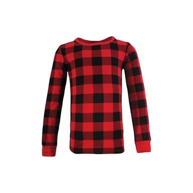 Hudson Baby Unisex Baby Thermal Long Underwear 2pc Set, Buffalo Plaid, 4T - Image 3