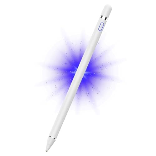 DOGAIN Active Digital Stylus Pen for Touchscreen, Stylus Pencil for Apple iPad mini/Pro/Air, Samsung, iPhone, Android and Most Phone & Tablet, 1.5mm Fine Point Rechargeable Pens - White - Image 1