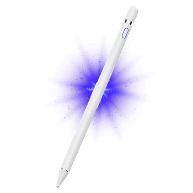 DOGAIN Active Digital Stylus Pen for Touchscreen, Stylus Pencil for Apple iPad mini/Pro/Air, Samsung, iPhone, Android and Most Phone & Tablet, 1.5mm Fine Point Rechargeable Pens - White - Image 1