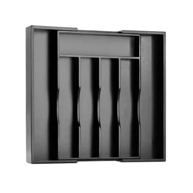 Bellsal Black Silverware Organizer Kitchen Drawer Organizer Expandable Bamboo Utensil Holder Cutlery Tray for Kitchen Utensil and Flatware Bedroom Office - Image 8
