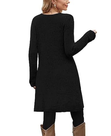 OFEEFAN Fall Dress for Women 2025 Trendy Long Sleeve Tunic Tops Winter Dress Buttons Side - Image 5