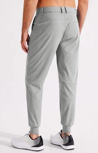 Libin Men's Dress Pants Work Golf Pants Sweatpants Joggers Track Athletic Casual Travel Business, Oyster Grey M - Image 2