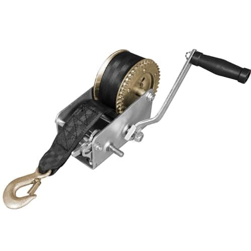 Jack Boss Hand Winch, 2000 lbs Pulling Capacity, Boat Trailer Winch Heavy Duty Rope Crank with 26.3 FT Polyester Strap, Manual Operated Hand Crank Winch for Trailer, Boat or ATV Towing - Image 1