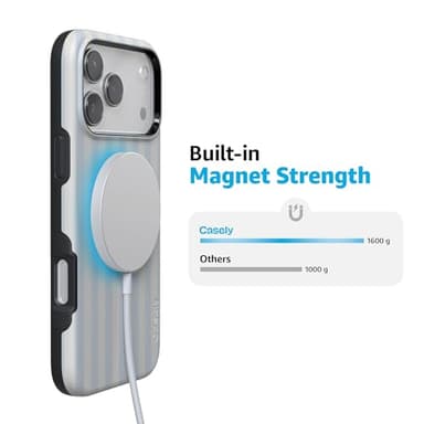 Casely iPhone 17 Pro Case | Blue Stripes | Sunday Best | Compatible with MagSafe | Bold Protective Design - Image 7