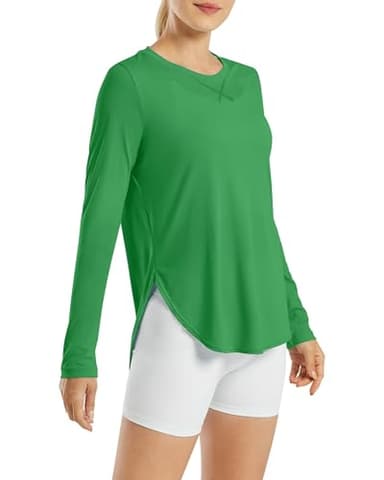 G4Free Workout Long Sleeve Tops for Women UPF 50+ Lightweight Athletic T-Shirts(Forest Green,XL) - Image 1