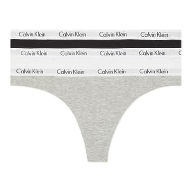 Calvin Klein Women's 3 Pack Carousel Thong Panty, Black/White/Grey Heather, Medium - Image 1