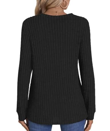 HOTGIFT Womens Sweaters Black Long Sleeve Shirts Casual Fall Winter Fashion Tunics Tops Loungewear Clothes 2025 X-Large - Image 4