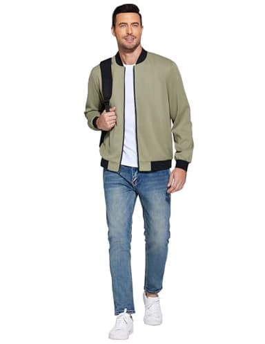 COOFANDY Men's Casual Fashion Spring Fall Bomber Jacket Lightweight Zip Up Stylish Jackets - Image 3
