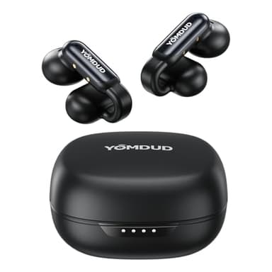 Yomdud Ultra Open Ear Earbuds Bluetooth 5.4,Wireless Clip On Earbuds Sound Quality Clear,Lightweight and Comfortable Design,Stable Fit,42 Hours of Play Time Black - Image 1