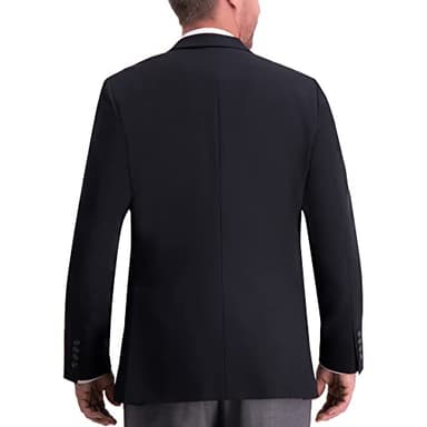 Haggar Men's The Active Series Classic Fit Gabardine Blazer, Black, 42 US - Image 2