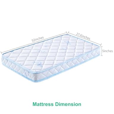 Letmxiu Premium Crib & Toddler Mattress, 100% Knitted Fabric, Premium Fleece Surface-Hypoallergenic, Soft Breathable, 5" Thick-Firm and Optimal Support, Non-Toxic Crib Mattress for Toddler Bed - Image 3