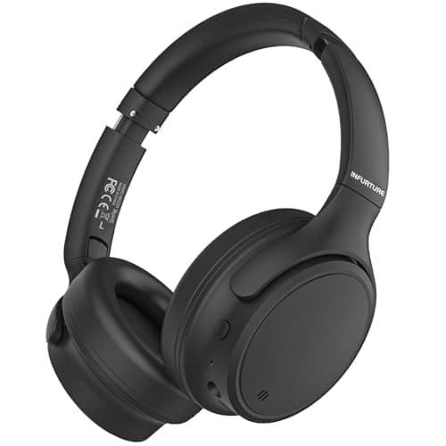 INFURTURE Hybrid Active Noise Cancelling Headphones with EQ Mode,Bluetooth/3.5mm Over Ear Headphones with 4 Microphone,Lightweight for Home Travel Office - Image 1
