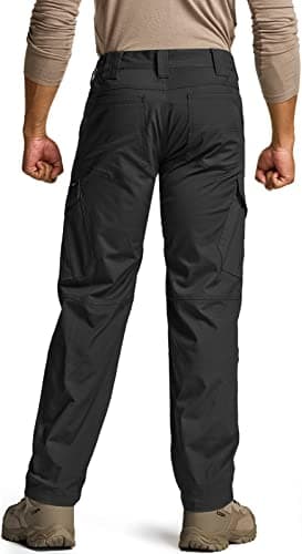 CQR Men's Flex Ripstop Tactical Pants, Water Resistant Stretch Cargo Pants, Lightweight EDC Hiking Work Pants, Dura Flex Black, 36W x 32L - Image 2